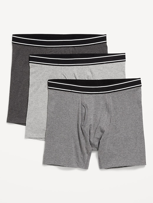 View large product image 1 of 1. 3-Pack Soft-Washed Boxer Briefs -- 6.25-inch inseam