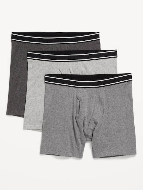 3-Pack Soft-Washed Boxer Briefs -- 6.25-inch inseam - Grayscale
