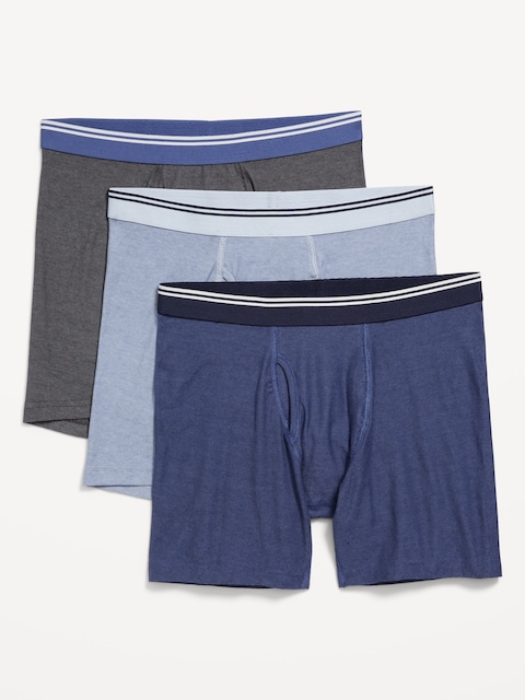 3-Pack Soft-Washed Boxer Briefs -- 6.25-inch inseam - Multi Blue