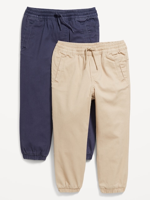 Functional-Drawstring Jogger Pants 2-Pack for Toddler Boys - Volcanic Glass