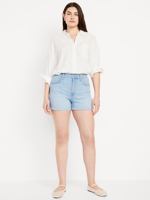 Image number 3 showing, High-Waisted Wow Jean Shorts -- 3-inch inseam