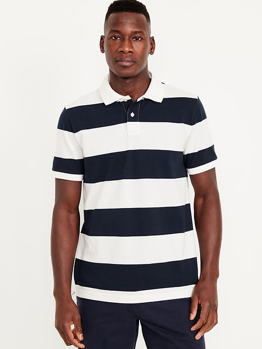 View large product image 1 of 4. Classic Fit Striped Pique Polo