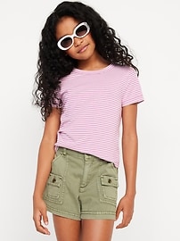 View large product image 3 of 4. Cargo-Pocket Twill Shorts for Girls