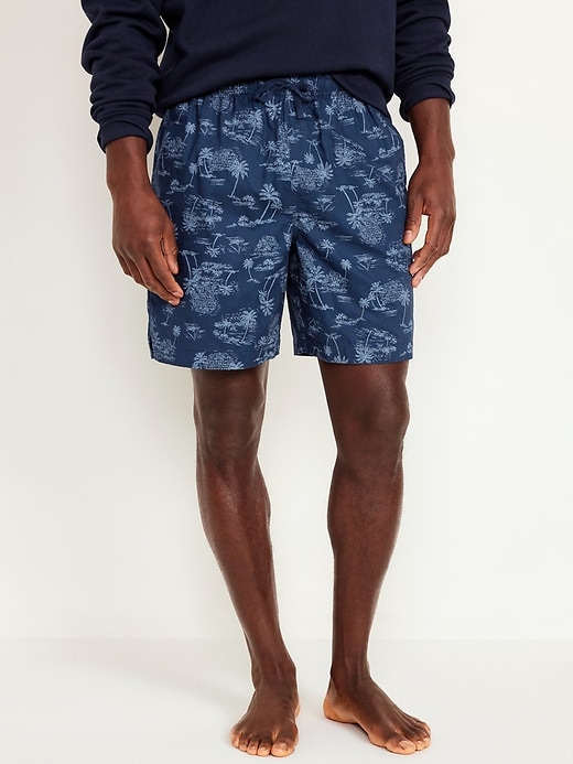 View large product image 1 of 3. Poplin Pajama Shorts -- 7-inch inseam