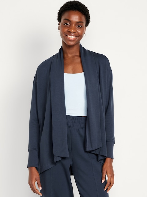 Live-In Open-Front Wrap - Dusk Navy
