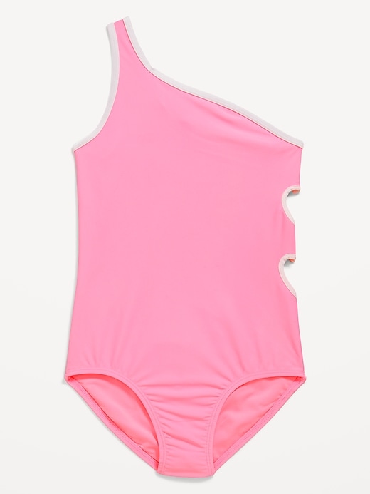 View large product image 1 of 3. One-Shoulder Side-Cutout One-Piece Swimsuit for Girls