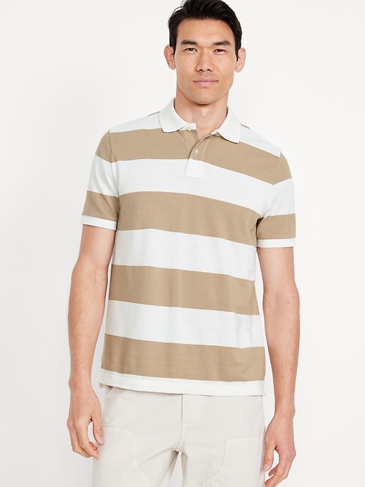 View large product image 1 of 4. Classic Fit Striped Pique Polo
