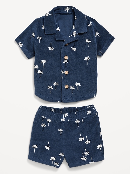 View large product image 2 of 3. Printed Loop-Terry Shirt and Shorts Set for Baby