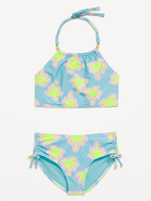 View large product image 1 of 3. Printed Beaded Halter Bikini Swim Set for Girls