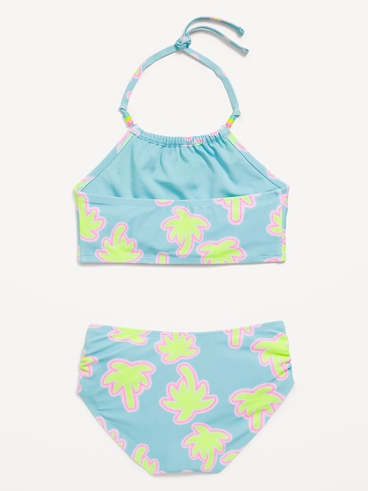 View large product image 2 of 3. Printed Beaded Halter Bikini Swim Set for Girls