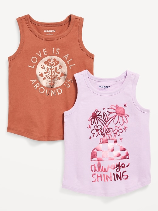 View large product image 1 of 1. Graphic Tank Top 2-Pack for Toddler Girls