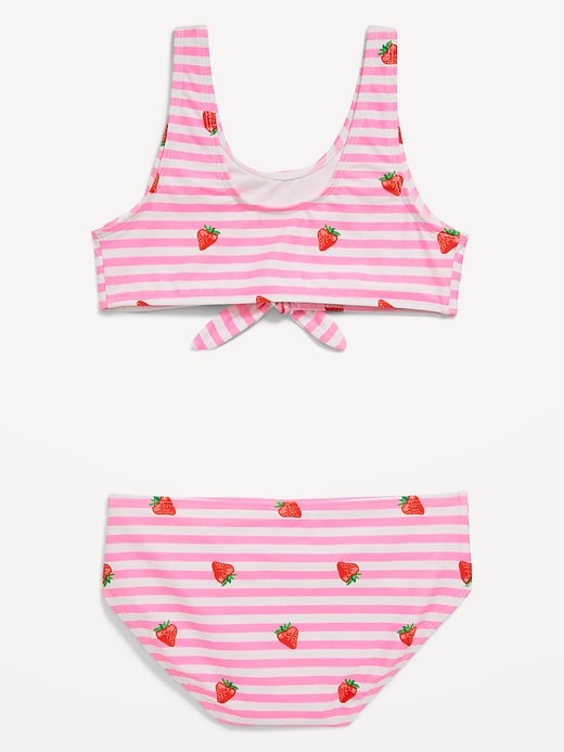 View large product image 2 of 3. Printed Tie-Front Bikini Swim Set for Girls