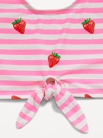 View large product image 3 of 3. Printed Tie-Front Bikini Swim Set for Girls