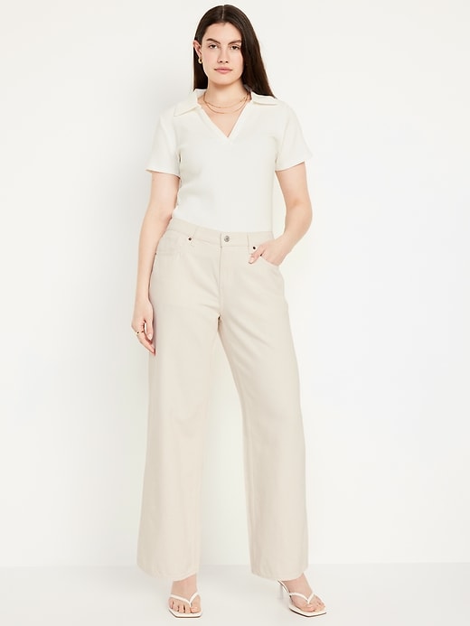 Image number 5 showing, Mid-Rise Baggy Wide-Leg Jeans