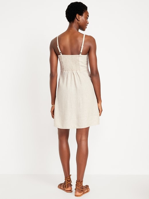 Image number 2 showing, Fit & Flare Linen-Blend Mini Dress