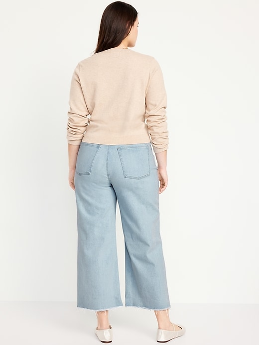 Image number 6 showing, Extra High-Waisted Wide-Leg Crop Jeans