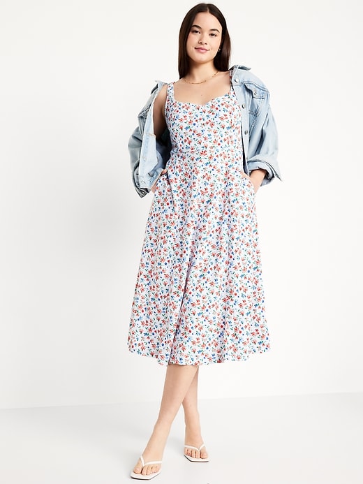 Image number 3 showing, Fit & Flare Linen-Blend Midi Dress