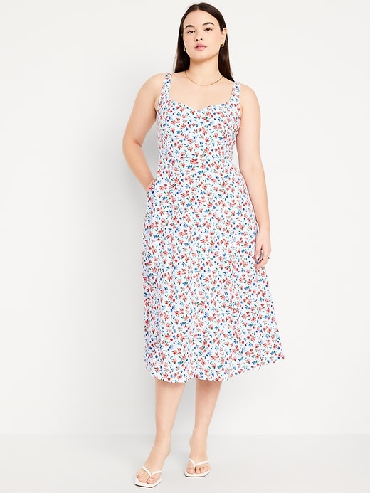 Image number 4 showing, Fit & Flare Linen-Blend Midi Dress