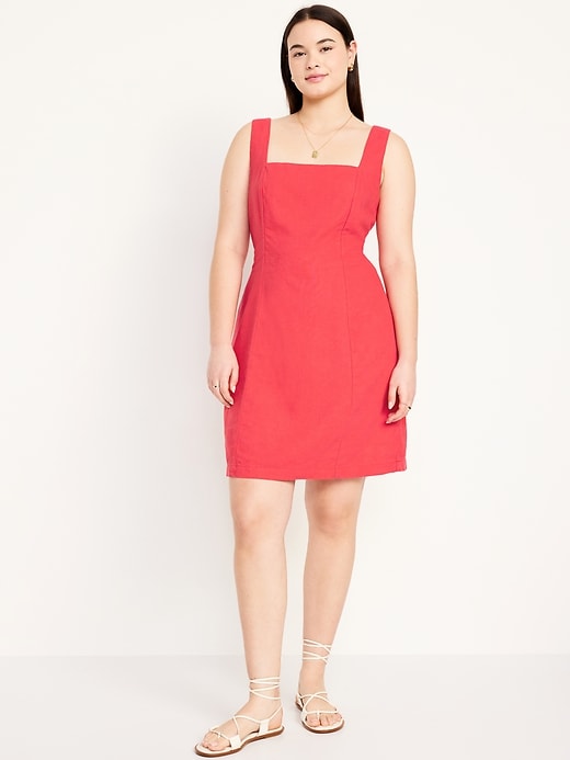 Image number 4 showing, Sleeveless Linen-Blend Mini Dress
