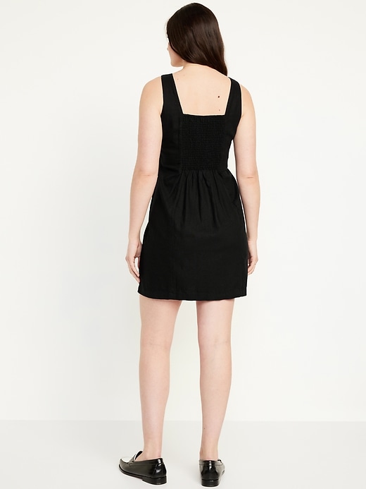 Image number 5 showing, Sleeveless Linen-Blend Mini Dress