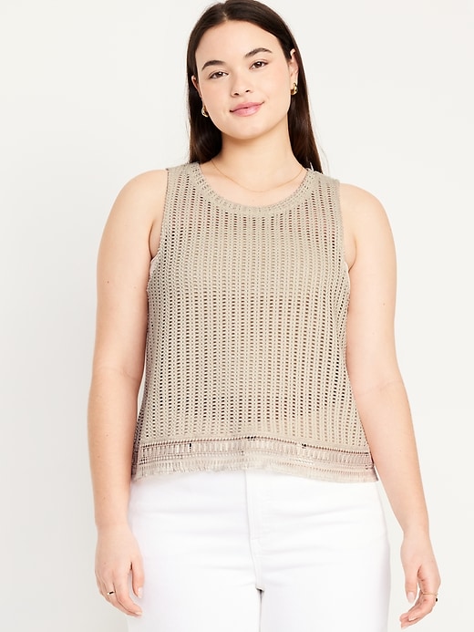 Image number 5 showing, Sleeveless Crochet Top