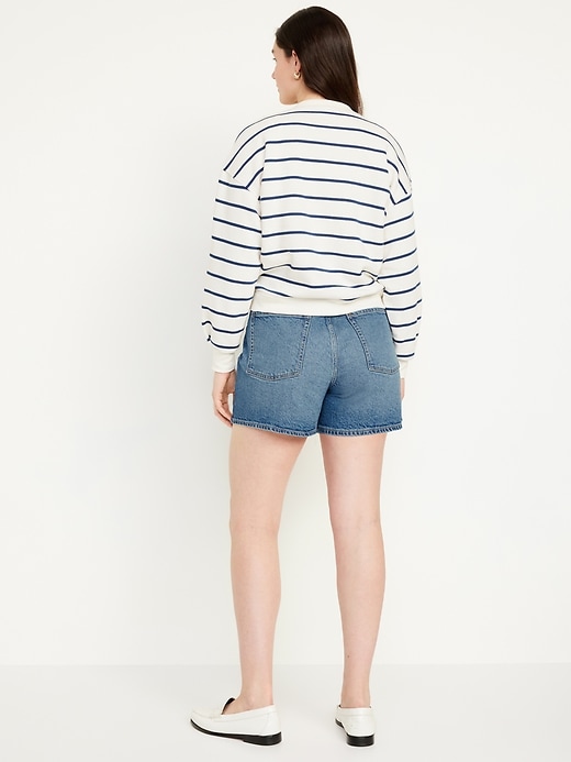 Image number 6 showing, High-Waisted Baggy Dad Jean Shorts -- 5-inch inseam