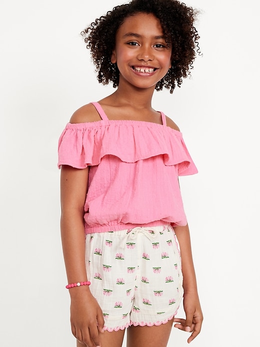 View large product image 1 of 3. Off-Shoulder Ruffle-Trim Top for Girls