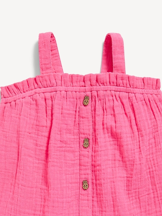 View large product image 2 of 2. Sleeveless Button-Front Top for Toddler Girls