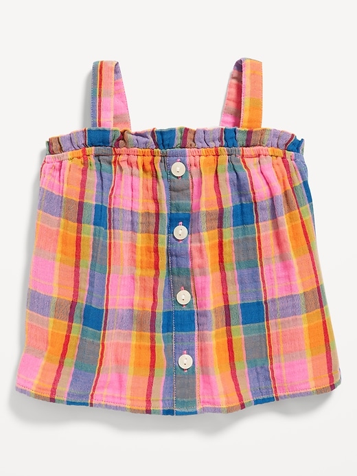 View large product image 1 of 1. Sleeveless Button-Front Top for Toddler Girls