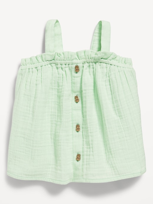 View large product image 1 of 2. Sleeveless Button-Front Top for Toddler Girls