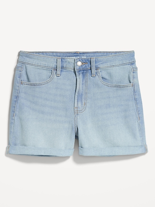 Image number 1 showing, High-Waisted Wow Jean Shorts -- 3-inch inseam