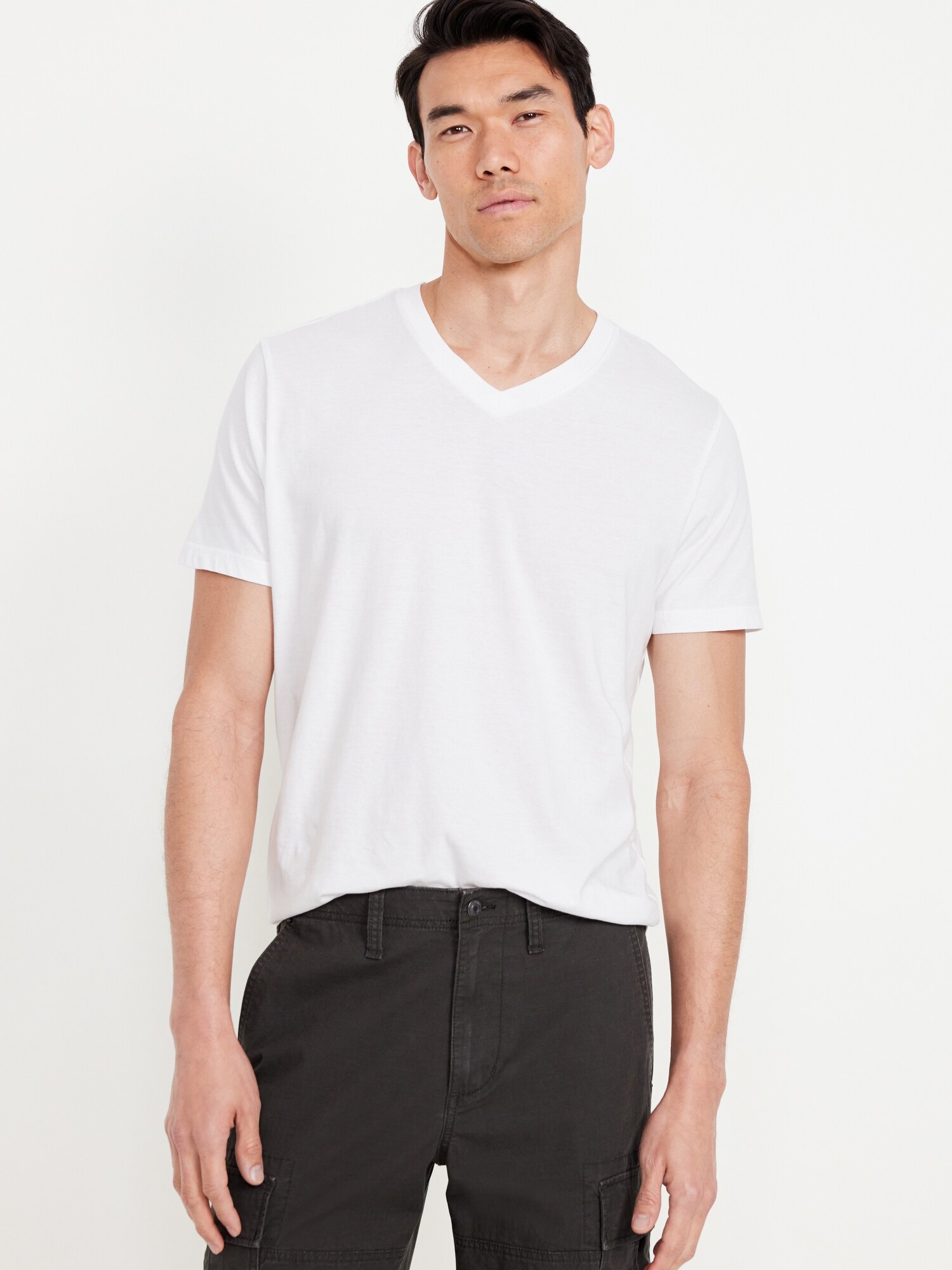 Мужские футболки Old Navy Soft-Washed V-Neck T-Shirt 3-Pack, цвет: Белый — фото 2