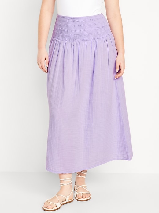 Image number 5 showing, High-Waisted Crinkle Gauze Maxi Skirt