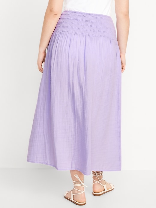 Image number 6 showing, High-Waisted Crinkle Gauze Maxi Skirt