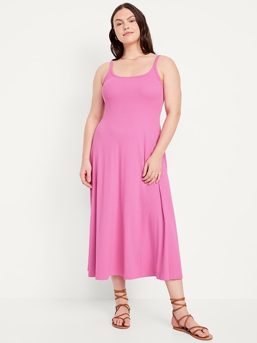 Fit & Flare Rib-Knit Maxi Dress