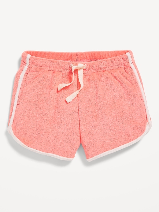 View large product image 1 of 2. Loop Terry Dolphin-Hem Shorts for Toddler Girls