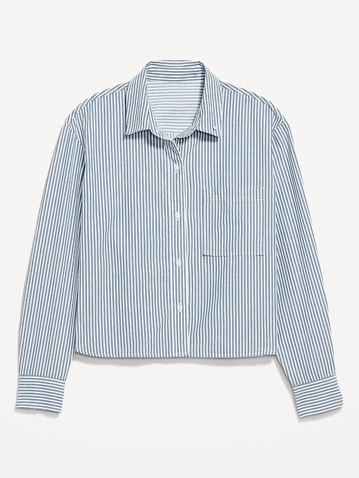 Image number 4 showing, Cropped Loose Button-Down Shirt