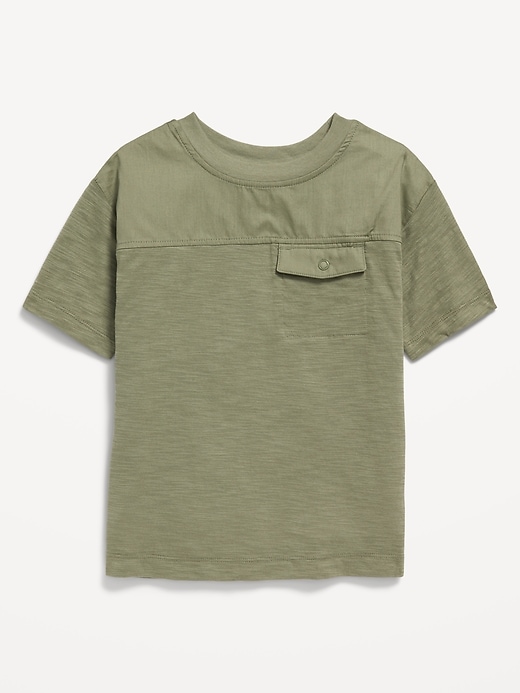View large product image 1 of 2. Oversized Flap-Pocket T-Shirt for Toddler Boys