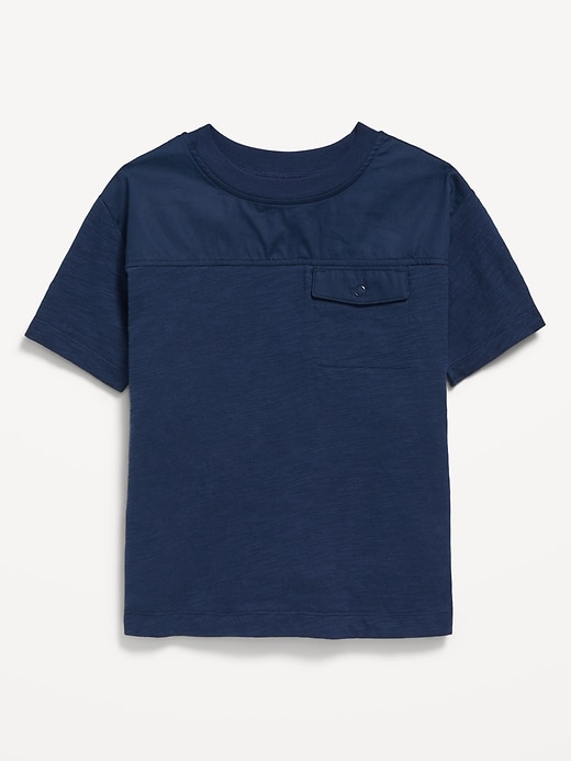 View large product image 1 of 1. Oversized Flap-Pocket T-Shirt for Toddler Boys