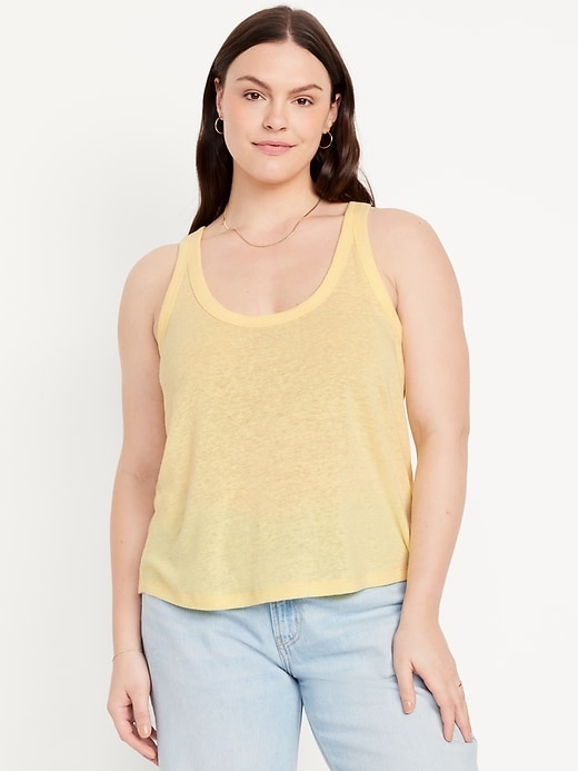 Image number 5 showing, Sleeveless Linen-Blend Top