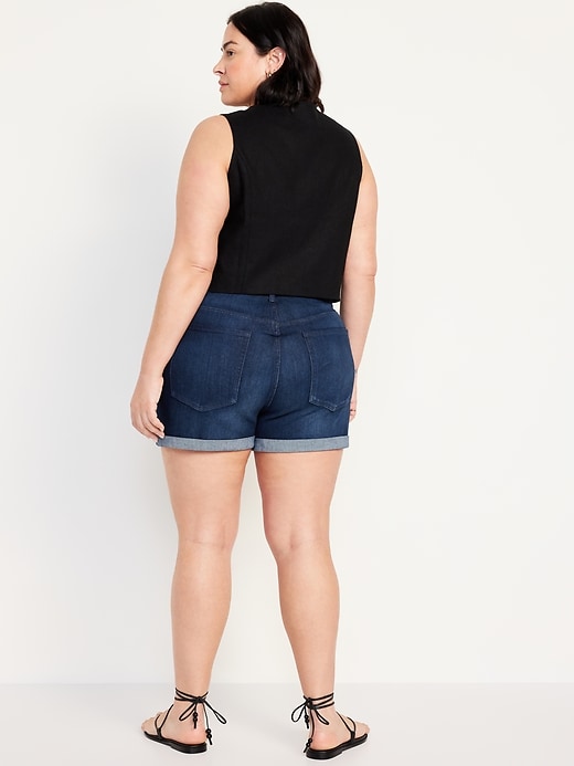 Image number 8 showing, High-Waisted Wow Jean Shorts -- 3-inch inseam