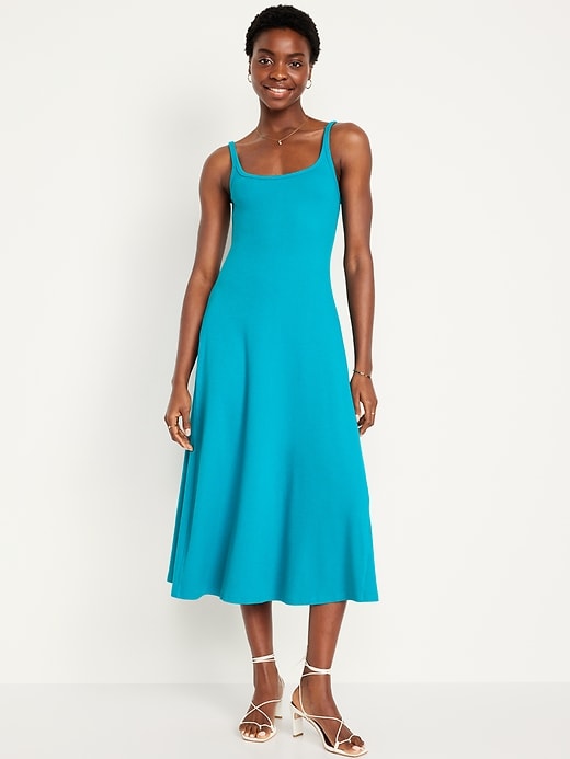 Image number 1 showing, Fit & Flare Rib-Knit Maxi Dress