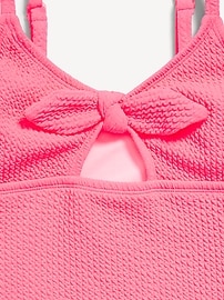 View large product image 3 of 3. Textured Tie-Front One-Piece Swimsuit for Girls