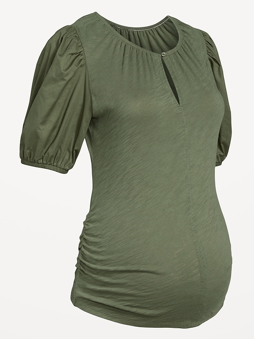 Image number 2 showing, Maternity Puff-Sleeve Top