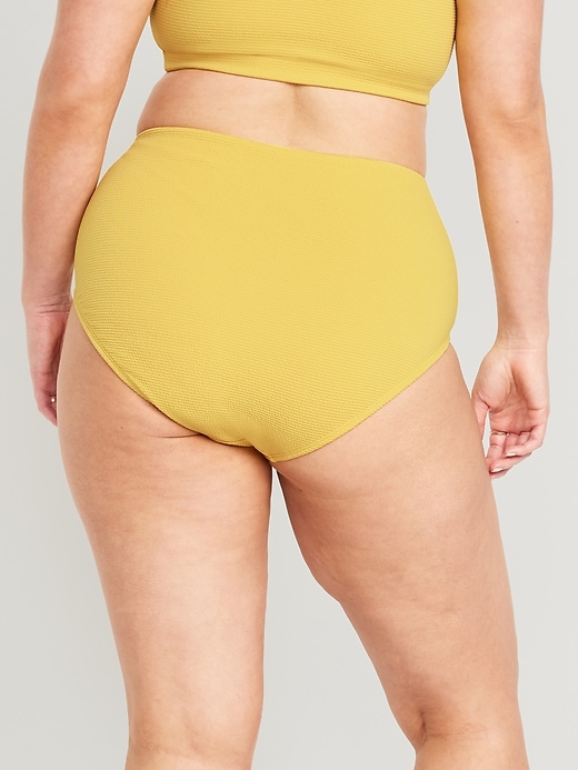 Image number 6 showing, High-Waisted French-Cut Puckered Bikini Swim Bottoms