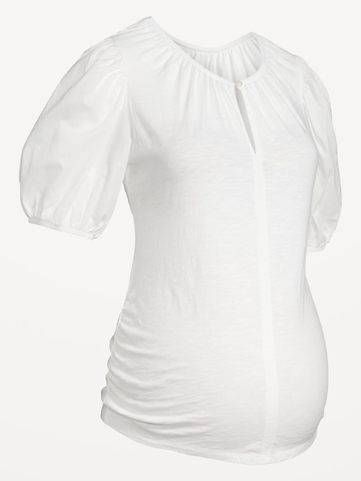 Image number 4 showing, Maternity Puff-Sleeve Top