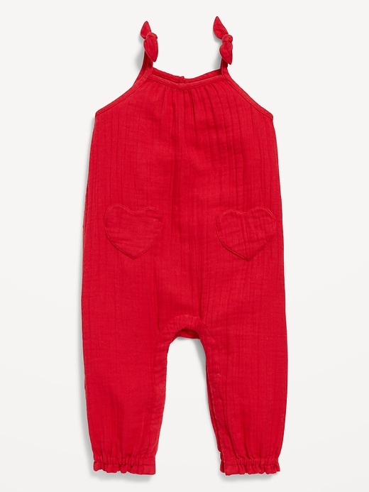 View large product image 1 of 2. Sleeveless Heart-Pocket Jumpsuit for Baby
