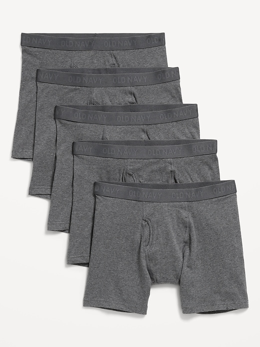 View large product image 1 of 1. 5-Pack Soft-Washed Boxer Briefs -- 6.25-inch inseam