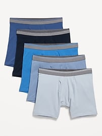 Image number 1 showing, 5-Pack Soft-Washed Boxer Briefs -- 6.25-inch inseam