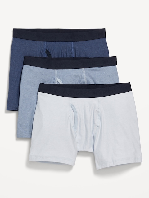3-Pack Boxer Briefs -- 4.5-inch inseam - Blue Combo
